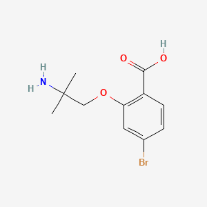 molecular formula C11H14BrNO3 B13682124 2-(2-Amino-2-methylpropoxy)-4-bromobenzoic acid 