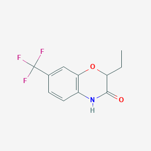 molecular formula C11H10F3NO2 B13682132 2-Ethyl-7-(trifluoromethyl)-2H-benzo[b][1,4]oxazin-3(4H)-one 