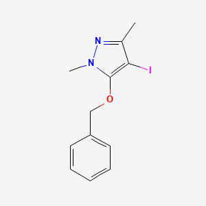 molecular formula C12H13IN2O B13682182 5-(Benzyloxy)-4-iodo-1,3-dimethylpyrazole 