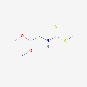 molecular formula C6H13NO2S2 B1368246 methyl N-(2,2-dimethoxyethyl)dithiocarbamate 