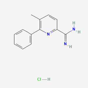 molecular formula C13H14ClN3 B1368281 5-Methyl-6-phenylpyridine-2-carboxamidine hydrochloride 