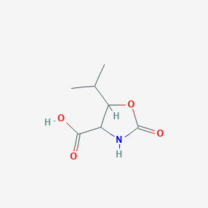 molecular formula C7H11NO4 B1368288 5-Isopropyl-2-oxo-1,3-oxazolidine-4-carboxylic acid 