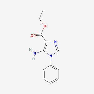 molecular formula C12H13N3O2 B1368289 ethyl 5-amino-1-phenyl-1H-imidazole-4-carboxylate 