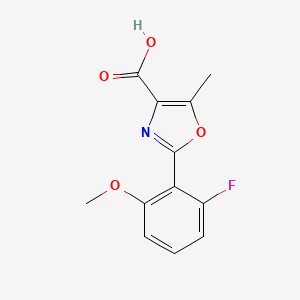 molecular formula C12H10FNO4 B13683054 2-(2-Fluoro-6-methoxyphenyl)-5-methyloxazole-4-carboxylic Acid 