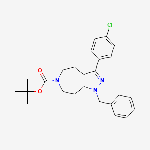 molecular formula C25H28ClN3O2 B13683537 1-Benzyl-6-Boc-3-(4-chlorophenyl)-1,4,5,6,7,8-hexahydropyrazolo[3,4-d]azepine 