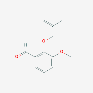 molecular formula C12H14O3 B1368356 3-甲氧基-2-[(2-甲基-2-丙烯-1-基)氧基]苯甲醛 CAS No. 110124-13-5