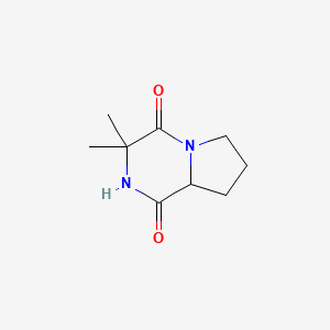 molecular formula C9H14N2O2 B1368371 3,3-Dimethylhexahydropyrrolo[1,2-a]pyrazine-1,4-dione 