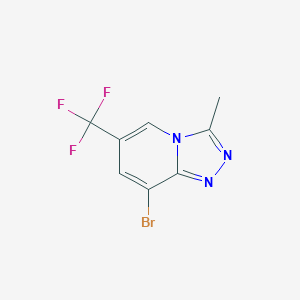 molecular formula C8H5BrF3N3 B13683882 8-Bromo-3-methyl-6-(trifluoromethyl)-[1,2,4]triazolo[4,3-a]pyridine 