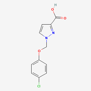 molecular formula C11H9ClN2O3 B1368396 1-[(4-chlorophenoxy)methyl]-1H-pyrazole-3-carboxylic acid CAS No. 1006348-48-6