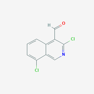 molecular formula C10H5Cl2NO B13683989 3,8-Dichloroisoquinoline-4-carbaldehyde 