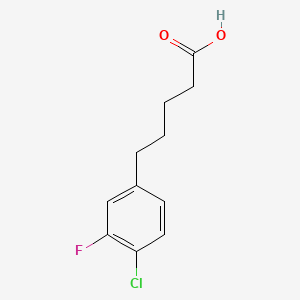 molecular formula C11H12ClFO2 B13684019 5-(4-Chloro-3-fluorophenyl)pentanoic Acid 