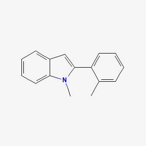 molecular formula C16H15N B13684067 1-Methyl-2-(o-tolyl)indole 