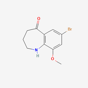 molecular formula C11H12BrNO2 B13684110 7-Bromo-9-methoxy-3,4-dihydro-1H-benzo[B]azepin-5(2H)-one 