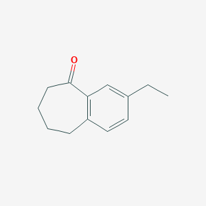 molecular formula C13H16O B13684117 3-ethyl-6,7,8,9-tetrahydro-5H-benzo[7]annulen-5-one 