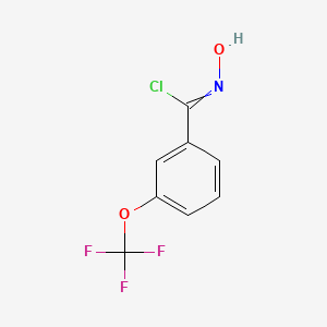 molecular formula C8H5ClF3NO2 B13684123 N-hydroxy-3-(trifluoromethoxy)benzimidoylchloride 