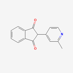 molecular formula C15H11NO2 B13684125 2-(2-Methylpyridin-4-yl)-1H-indene-1,3(2H)-dione CAS No. 56107-12-1