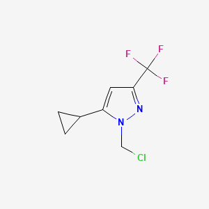 molecular formula C8H8ClF3N2 B1368415 1-(Chloromethyl)-5-cyclopropyl-3-(trifluoromethyl)-1H-pyrazole 