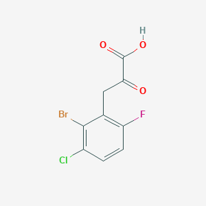 molecular formula C9H5BrClFO3 B13684155 3-(2-Bromo-3-chloro-6-fluorophenyl)-2-oxopropanoic acid 