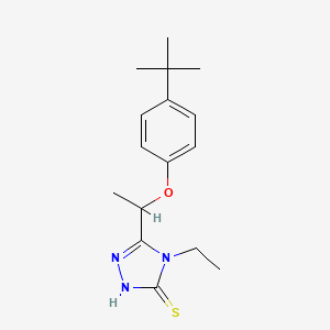 molecular formula C16H23N3OS B1368417 5-[1-(4-叔丁基苯氧基)乙基]-4-乙基-4H-1,2,4-三唑-3-硫醇 CAS No. 861241-14-7