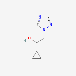 molecular formula C7H11N3O B1368422 1-cyclopropyl-2-(1H-1,2,4-triazol-1-yl)ethan-1-ol 