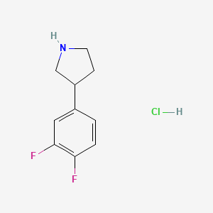 molecular formula C10H12ClF2N B13684244 3-(3,4-Difluorophenyl)pyrrolidine Hydrochloride 