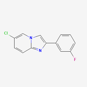 molecular formula C13H8ClFN2 B13684357 6-Chloro-2-(3-fluorophenyl)imidazo[1,2-a]pyridine 