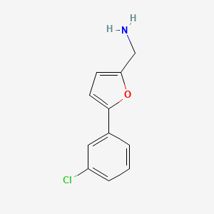molecular formula C11H10ClNO B1368440 1-[5-(3-Chlorophenyl)-2-furyl]methanamine CAS No. 1017414-86-6