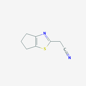 molecular formula C8H8N2S B1368454 2-{4H,5H,6H-cyclopenta[d][1,3]thiazol-2-yl}acetonitrile 