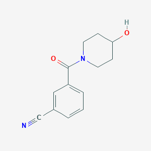 molecular formula C13H14N2O2 B1368458 3-(4-Hydroxypiperidine-1-carbonyl)benzonitrile 