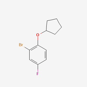 molecular formula C11H12BrFO B1368464 2-Bromo-1-cyclopentyloxy-4-fluorobenzene 