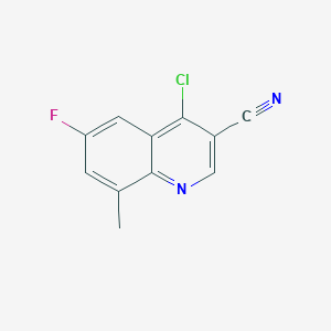 molecular formula C11H6ClFN2 B1368482 4-Chloro-6-fluoro-8-methylquinoline-3-carbonitrile 