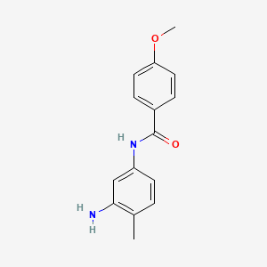 molecular formula C15H16N2O2 B1368490 N-(3-氨基-4-甲基苯基)-4-甲氧基苯甲酰胺 CAS No. 1016796-09-0
