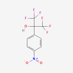 molecular formula C9H5F6NO3 B13685189 1,1,1,3,3,3-Hexafluoro-2-(4-nitrophenyl)-2-propanol 