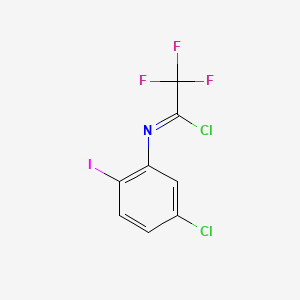 molecular formula C8H3Cl2F3IN B13685411 N-(5-Chloro-2-iodophenyl)-2,2,2-trifluoroacetimidoyl Chloride 