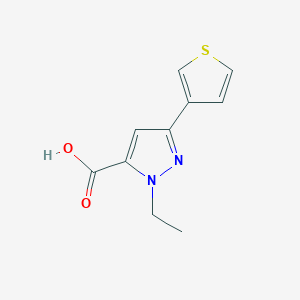 molecular formula C10H10N2O2S B1368544 1-ethyl-3-(thiophen-3-yl)-1H-pyrazole-5-carboxylic acid 
