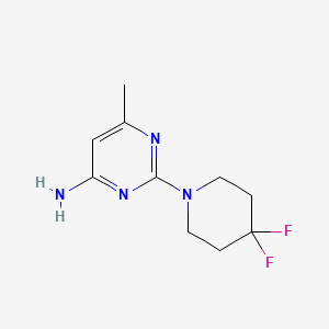 molecular formula C10H14F2N4 B13685486 2-(4,4-Difluoropiperidin-1-yl)-6-methylpyrimidin-4-amine 