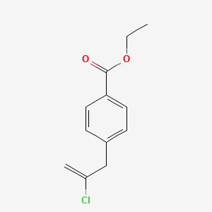 molecular formula C12H13ClO2 B1368558 3-(4-羧乙氧基苯基)-2-氯-1-丙烯 CAS No. 731772-89-7