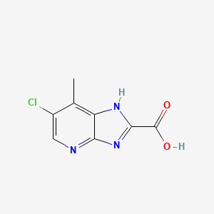 molecular formula C8H6ClN3O2 B13685599 6-chloro-7-methyl-1H-imidazo[4,5-b]pyridine-2-carboxylic acid 