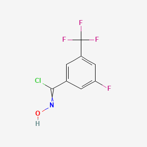 molecular formula C8H4ClF4NO B13685602 3-Fluoro-N-hydroxy-5-(trifluoromethyl)benzimidoyl Chloride 