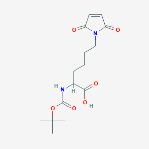 molecular formula C15H22N2O6 B13685681 (S)-2-(Boc-amino)-6-(2,5-dioxo-2,5-dihydro-1-pyrrolyl)hexanoic Acid 