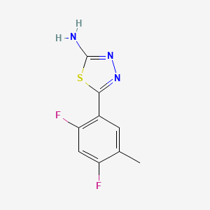 molecular formula C9H7F2N3S B13685700 5-(2,4-Difluoro-5-methylphenyl)-1,3,4-thiadiazol-2-amine 