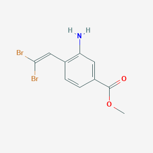 molecular formula C10H9Br2NO2 B13685719 Methyl 3-Amino-4-(2,2-dibromovinyl)benzoate 