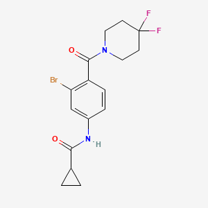 molecular formula C16H17BrF2N2O2 B13685725 N-[3-Bromo-4-(4,4-difluoropiperidine-1-carbonyl)phenyl]cyclopropanecarboxamide 