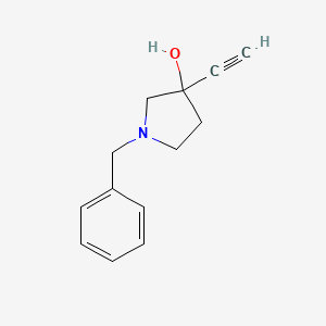 molecular formula C13H15NO B13685791 1-Benzyl-3-ethynylpyrrolidin-3-ol 