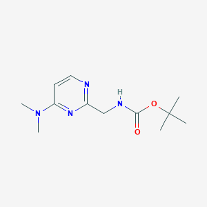 molecular formula C12H20N4O2 B13685824 2-[(Boc-amino)methyl]-N,N-dimethylpyrimidin-4-amine 