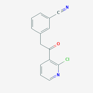 molecular formula C14H9ClN2O B1368584 2-氯-3-[2-(3-氰基苯基)-1-氧代乙基]吡啶 CAS No. 760193-01-9