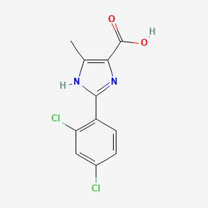 molecular formula C11H8Cl2N2O2 B13685880 2-(2,4-Dichlorophenyl)-4-methyl-1H-imidazole-5-carboxylic acid 