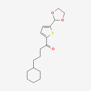 molecular formula C17H24O3S B1368592 5-(1,3-二氧戊环-2-基)-2-噻吩基酮-3-环己基)丙基 CAS No. 898772-76-4