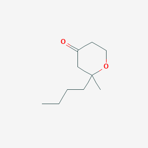 molecular formula C10H18O2 B13685934 2-butyl-2-methyldihydro-2H-pyran-4(3H)-one 