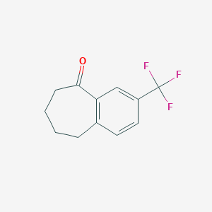 molecular formula C12H11F3O B13685939 3-(Trifluoromethyl)-6,7,8,9-tetrahydro-5H-benzo[7]annulen-5-one 